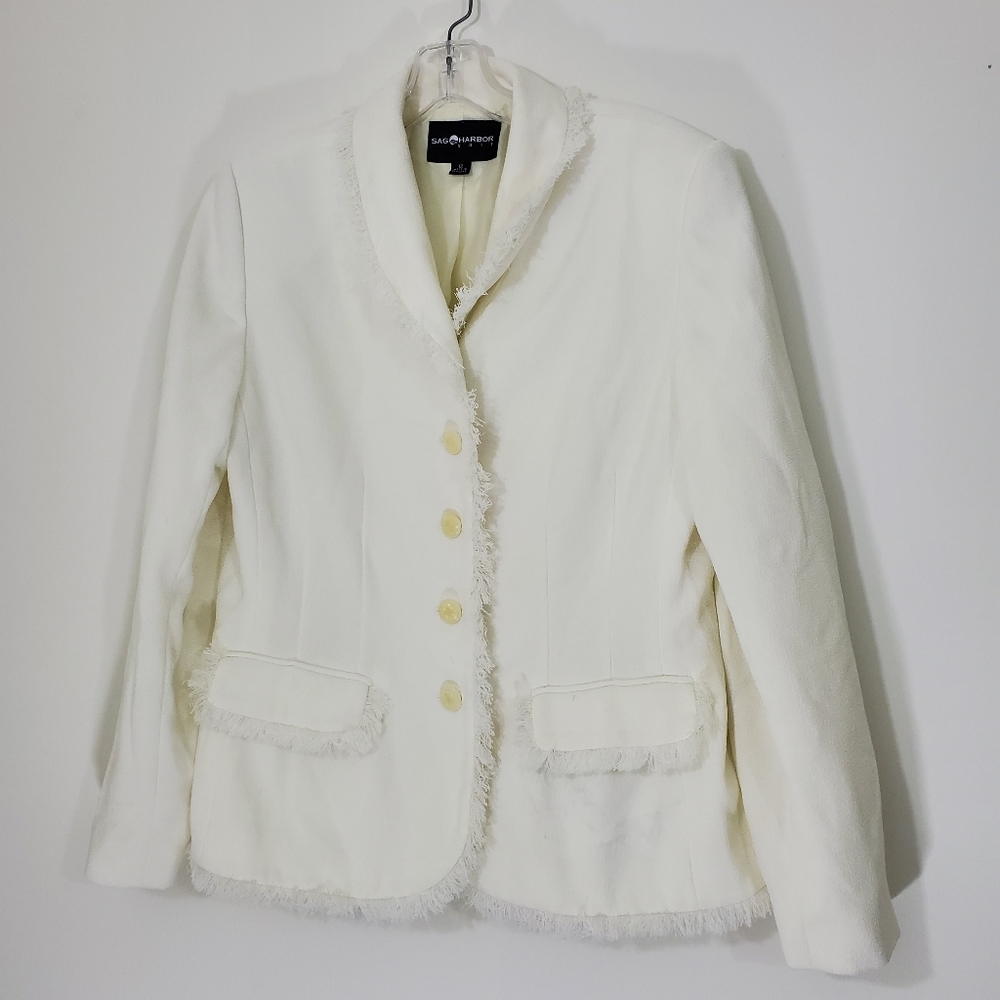Sag Harbor Ivory Jacket, Size 12